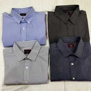Lot of 4 UNTUCKit Men's Dress Shirts - Blue, Black, Gray, White